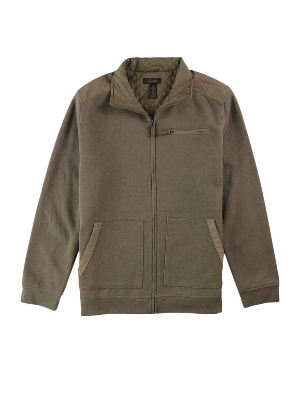 Tasso Elba Faux-Suede Quilted Sweater Jacket